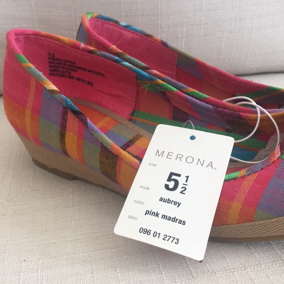 NWT✨ multicolored plaid wedge SZ 5.5 - Picture 5 of 8